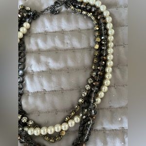 Limited pearl stone multi strand necklace